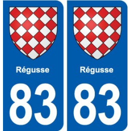 83 Régusse blason autocollant plaque stickers ville