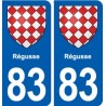 83 Régusse blason autocollant plaque stickers ville