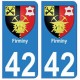 42 Firminy autocollant plaque blason armoiries stickers département