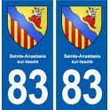83 Sainte-Anastasie-sur-Issole blason autocollant plaque stickers ville