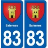83 Salernes blason autocollant plaque stickers ville