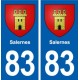 83 Salernes blason autocollant plaque stickers ville