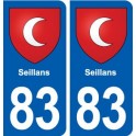 83 Seillans blason autocollant plaque stickers ville