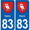 83 Signes blason autocollant plaque stickers ville