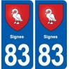 83 Signes blason autocollant plaque stickers ville