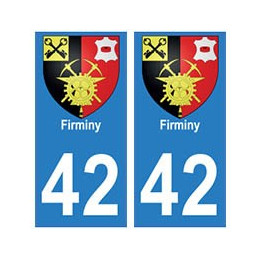 42 Firminy autocollant plaque blason armoiries stickers département