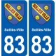 83 Solliès-Ville blason autocollant plaque stickers ville