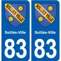 83 Solliès-Ville blason autocollant plaque stickers ville