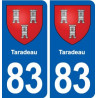 83 Taradeau blason autocollant plaque stickers ville