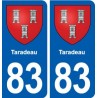83 Taradeau blason autocollant plaque stickers ville
