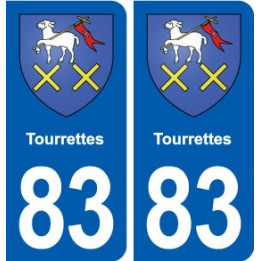 83 Tourrettes blason autocollant plaque stickers ville