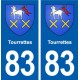 83 Tourrettes blason autocollant plaque stickers ville