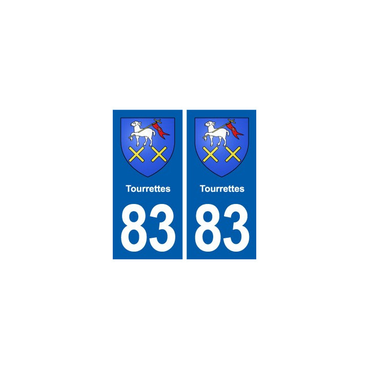 83 Tourrettes blason autocollant plaque stickers ville