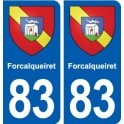 83 Forcalqueiret blason autocollant plaque stickers ville