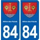 84 Althen-des-Paluds blason autocollant plaque stickers ville