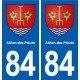 84 Althen-des-Paluds blason autocollant plaque stickers ville