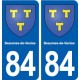 84 Beaumes-de-Venise blason autocollant plaque stickers ville