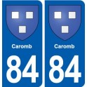 84 Caromb blason autocollant plaque stickers ville