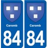 84 Caromb blason autocollant plaque stickers ville