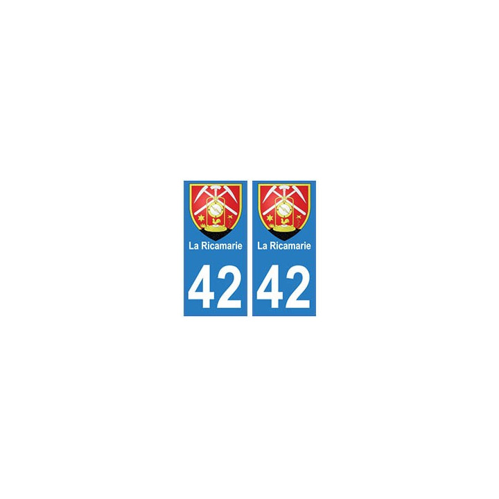 42 La Ricamerie autocollant plaque blason armoiries stickers département