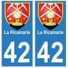 42 The Ricamarie sticker plate coat of arms coat of arms stickers department