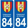 84 Châteauneuf-de-Gadagne blason autocollant plaque stickers ville