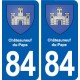 84 Châteauneuf-du-Pape blason autocollant plaque stickers ville