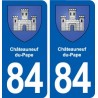 84 Châteauneuf-du-Pape blason autocollant plaque stickers ville
