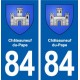 84 Châteauneuf-du-Pape blason autocollant plaque stickers ville