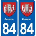 84 Cucuron blason autocollant plaque stickers ville