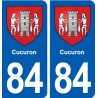 84 Cucuron blason autocollant plaque stickers ville