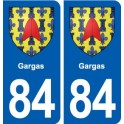 84 Gargas blason autocollant plaque stickers ville