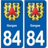 84 Gargas blason autocollant plaque stickers ville