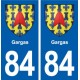 84 Gargas blason autocollant plaque stickers ville