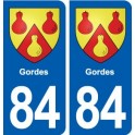 84 Gordes  blason autocollant plaque stickers ville