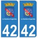 42 Le Chambon-Feugerolles autocollant plaque blason armoiries stickers département