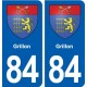 84 Grillon blason autocollant plaque stickers ville