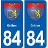 84 Grillon blason autocollant plaque stickers ville