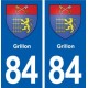 84 Grillon blason autocollant plaque stickers ville