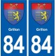 84 Grillon blason autocollant plaque stickers ville