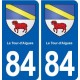 84 La Tour-d'Aigues blason autocollant plaque stickers ville