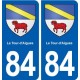 84 La Tour-d'Aigues blason autocollant plaque stickers ville