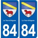 84 de La Tour-d''aigues escudo de armas de la etiqueta engomada de la placa de pegatinas de la ciudad