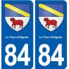 84 La Tour-d'Aigues blason autocollant plaque stickers ville