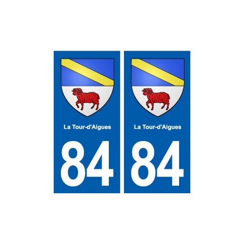84 La Tour-d'Aigues blason autocollant plaque stickers ville