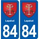 84 Lapalud blason autocollant plaque stickers ville