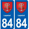 84 Lapalud blason autocollant plaque stickers ville