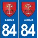 84 Lapalud blason autocollant plaque stickers ville