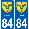 84 Lauris blason autocollant plaque stickers ville