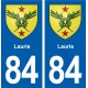 84 Lauris blason autocollant plaque stickers ville